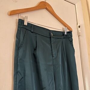 Chic Teal Pleated Pants
